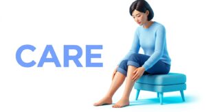 하지정맥류 치료 후 회복 중인 환자의 평온한 모습과 케어 비주얼